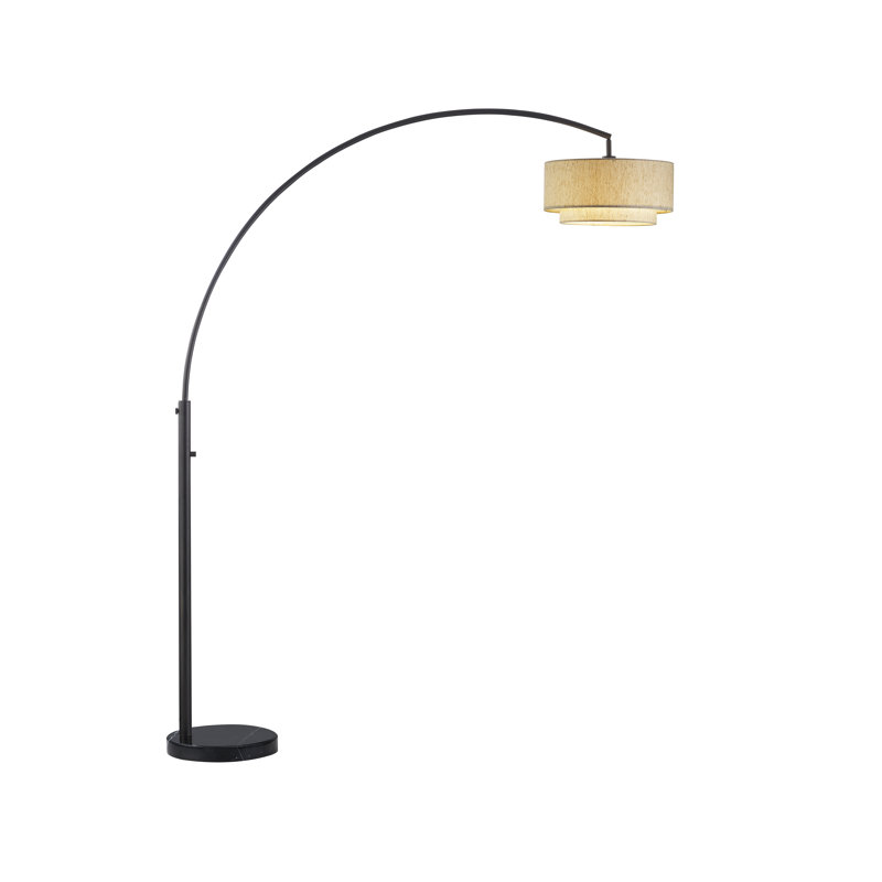  Lampe sur pied à DEL à bras pivotant double 82 po, Brun clair