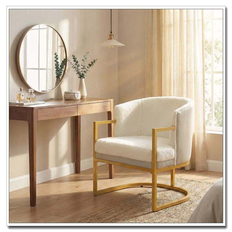 Chaise de lecture rembourrée Modern, Beige