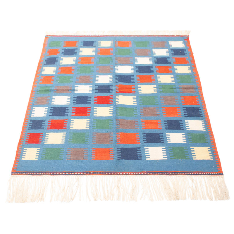 Kilim bleu Ankara 4 pi 11 po x 6 pi 6 po