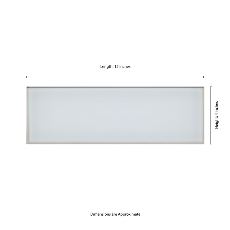 Rivella Subway 4 in. x 12 in. Glossy Glass Wall Tile, Sage Edge