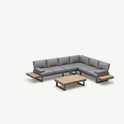 96.46 " W L-Shaped Patio Sofa with Cushions