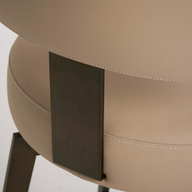 Clermont Bar Stool - Matte Black, Cream Latte Seat/Antique Bronze Frame, Counter Stool (25" Seat Height)