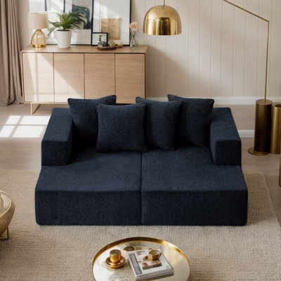 74" Chenille Sectional Sofa