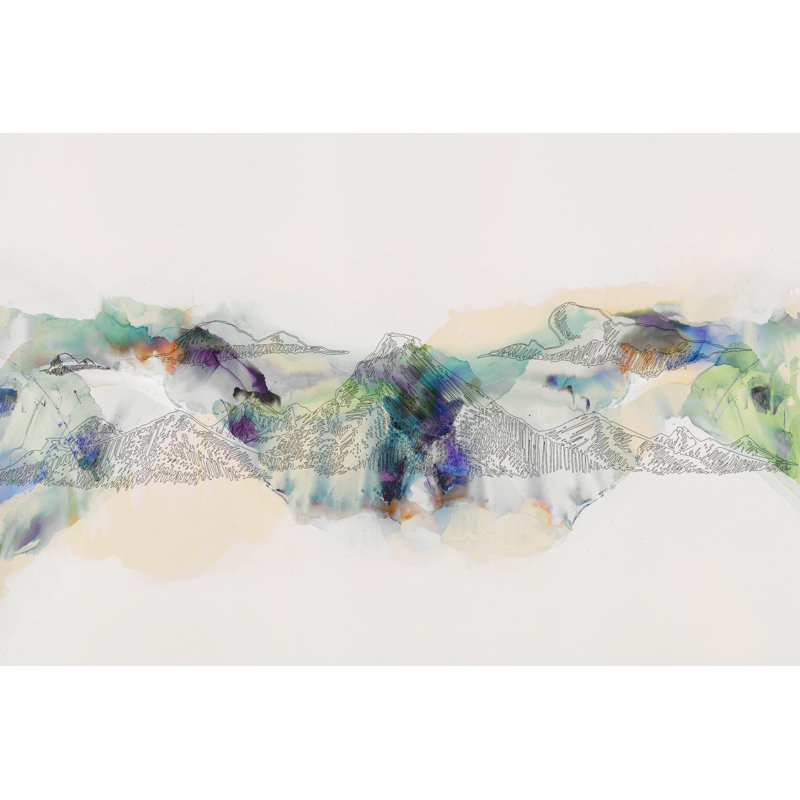 " Abstract Mountain Range " Painting Print, 8" H x 12" W