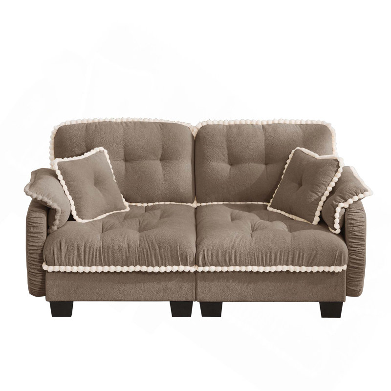 Causeuse ergonomique en chenille avec coussins pour un confort douillet, Brown(2 Seat without Ottoman)