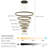 6-Ring LED Chandelier Light Modern Ceiling Light Fixture 3000-6000K Color Temperature Timing With Remote Control-996273601