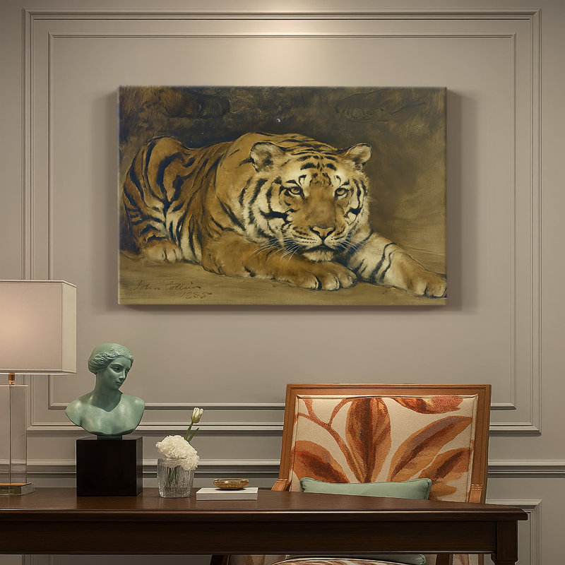 A Tiger-John Collier-Gallery, toile tendue - 1885, 24 po x 36 po