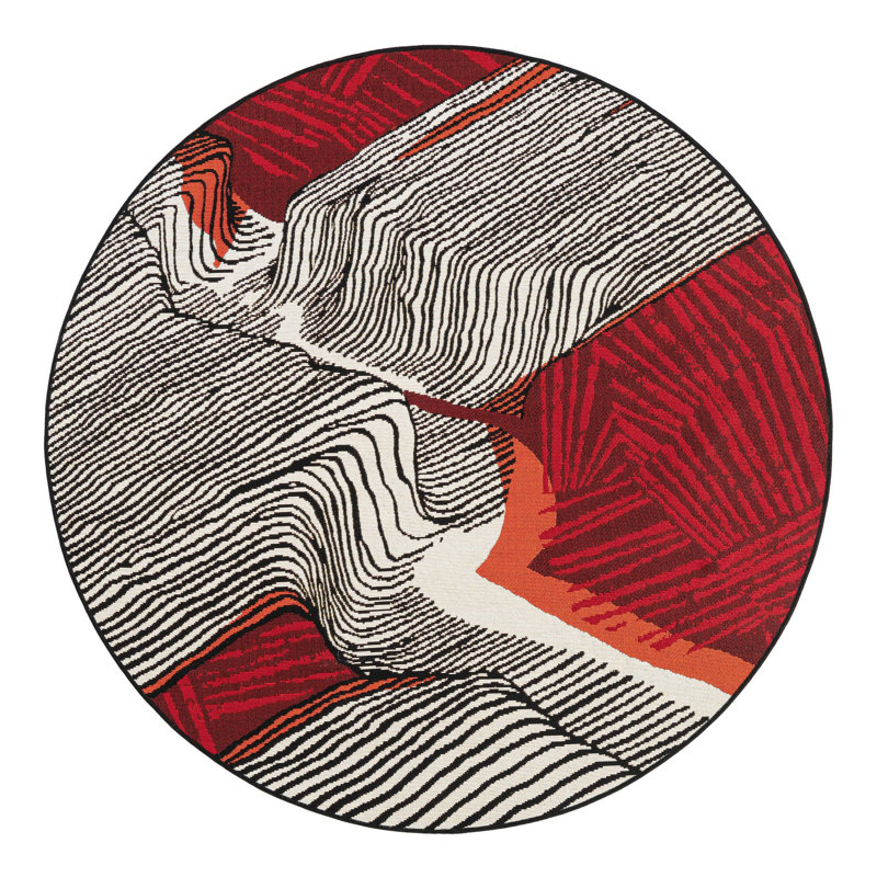 Echo Hower Indoor/Outdoor Area Rug, Round 5'1"