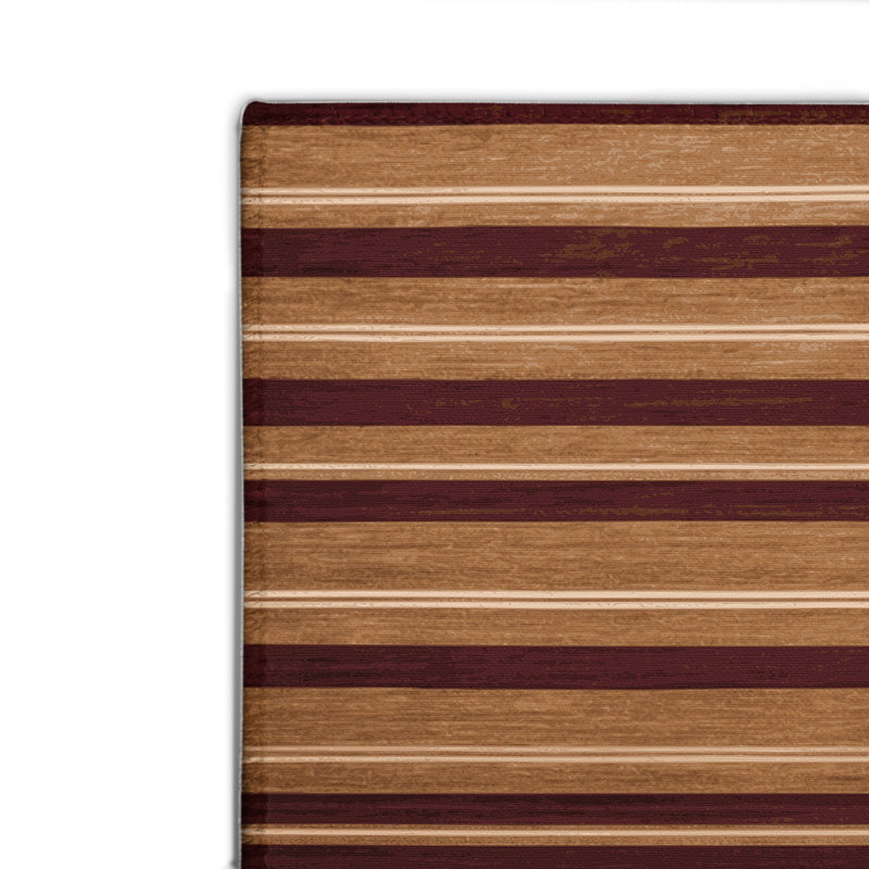 Tapis intérieur / extérieur brun HorizontalStripes, Rectangulaire 2 pi x 3 pi
