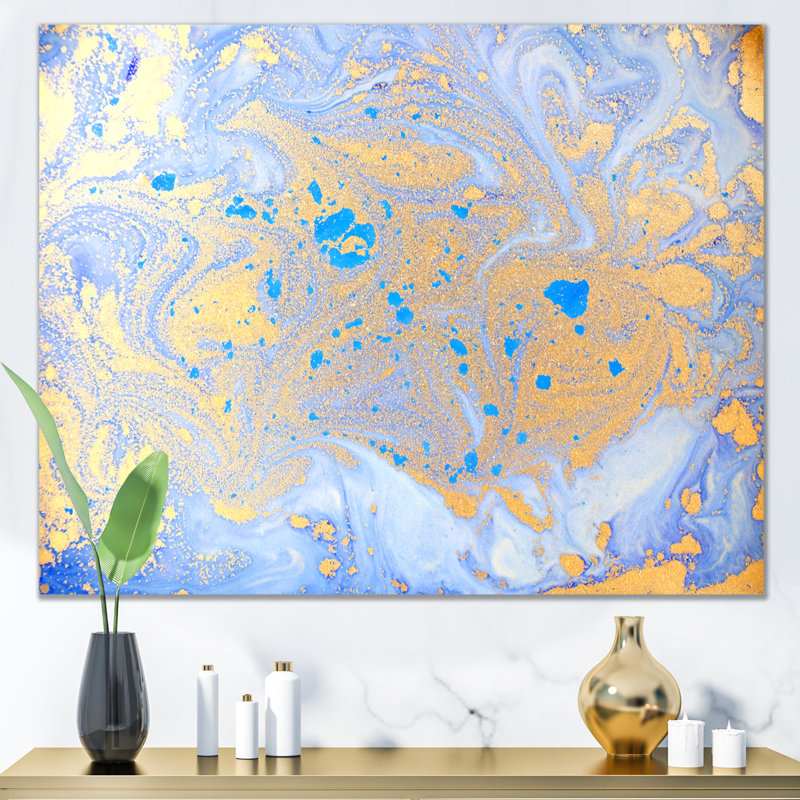 Marbré texture ondulée IV - reproduction d'art sur toile, H 12 po x l 20 po x p 1 po, Toile tendue