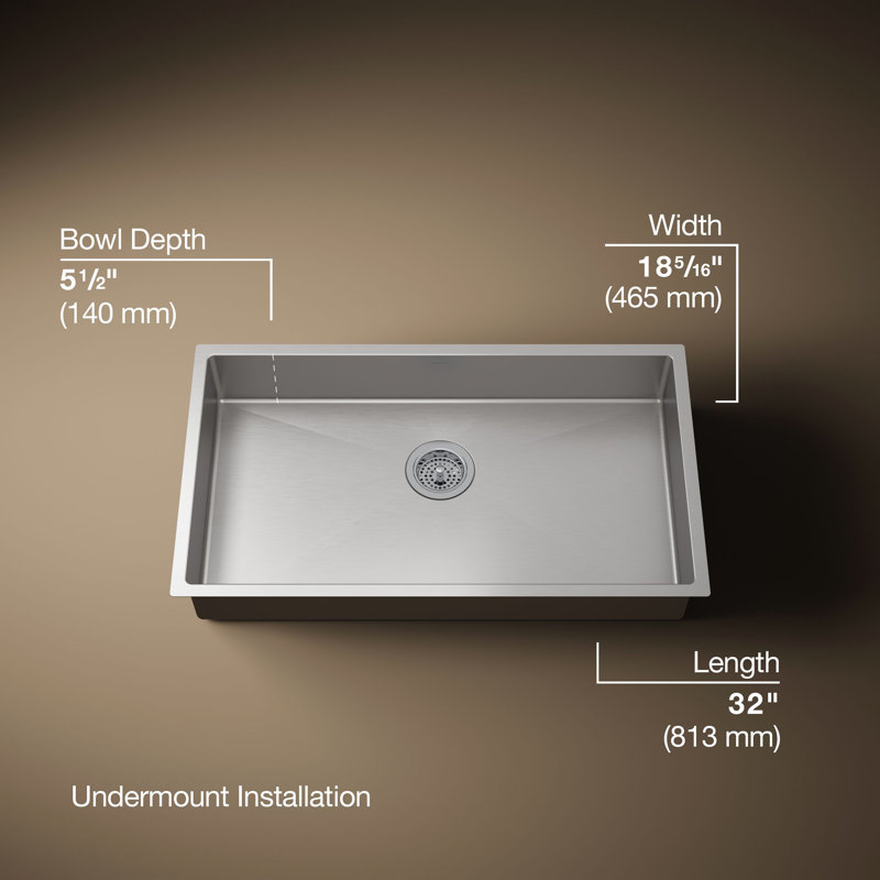 Strive 32 In. Undermount Single-Bowl Kitchen Sink
