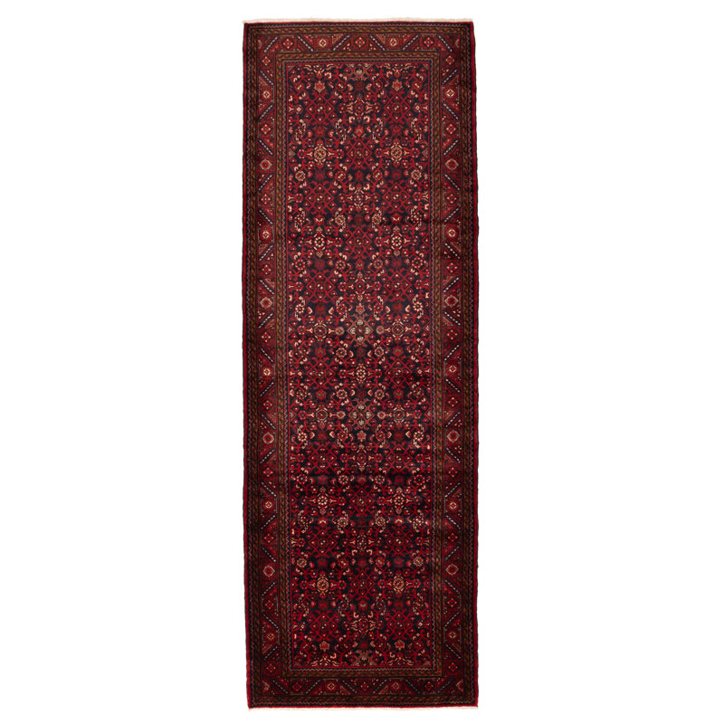 Tapis noir et rouge Andelz 3 pi 11 po x 11 pi 9 po