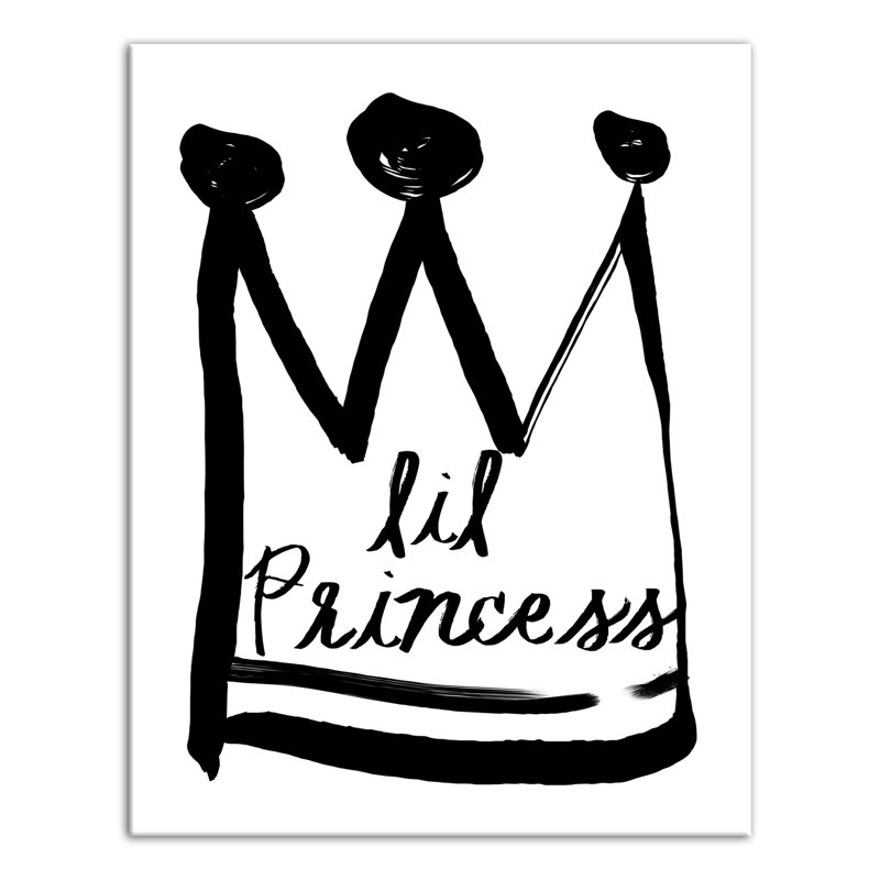 Art sur toile little princess Brewer, H 14 po x l 11 po x P 1,25 po, Noir