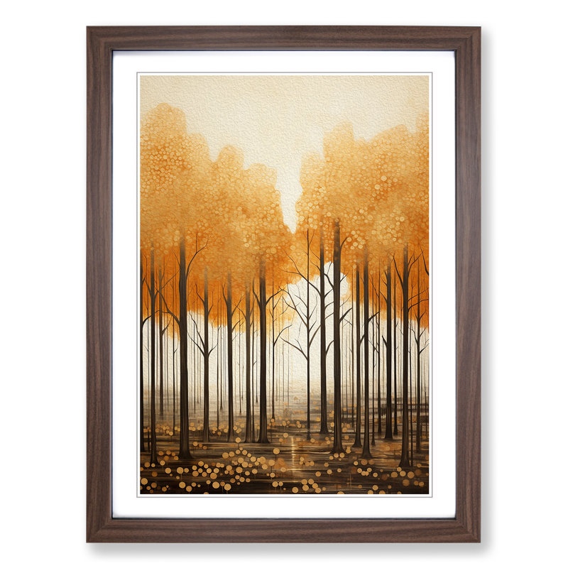 Single Picture Frame Print on Wood, Walnut Framed, 46cm H x 34cm W