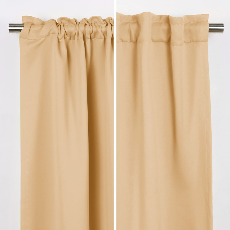 Blackout Single Curtain Panel, 52" W x 63" L, Sunlight