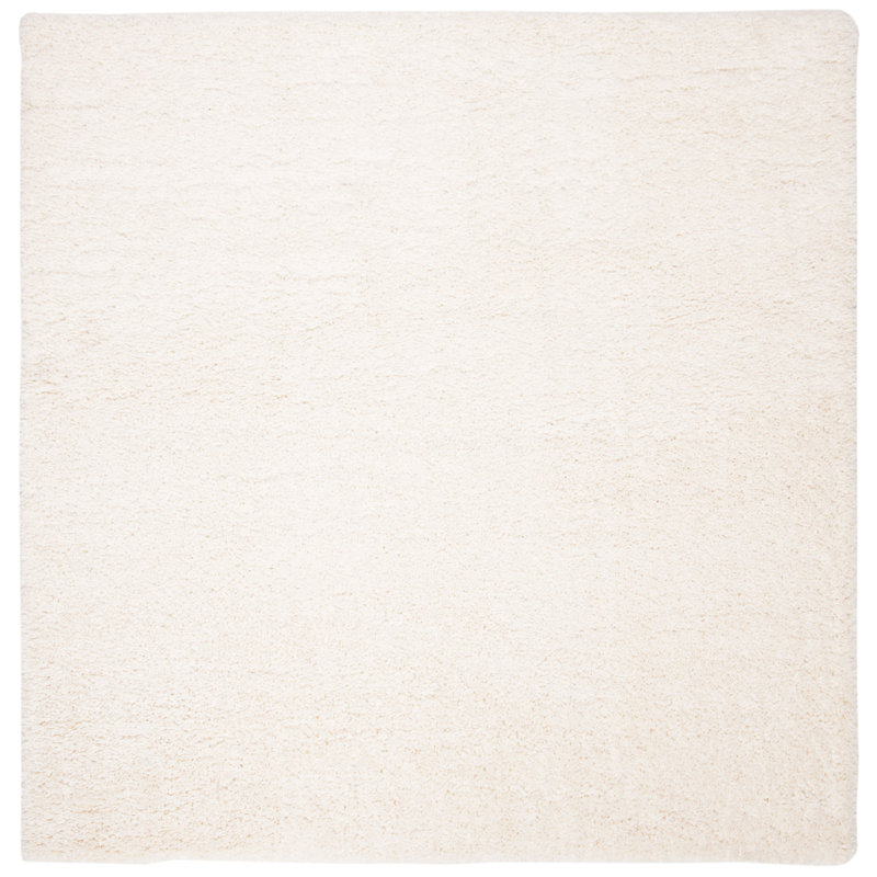 Sador Shag 800 Performance Solid Color Rug, Square 5'3", White