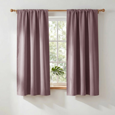 Blackout Curtains for RV Windows, Room Darkening Window Curtain Panels, Easy Care Solid Thermal Insulated Drapes for Daughter Room, Dry Rose, 2 Panels