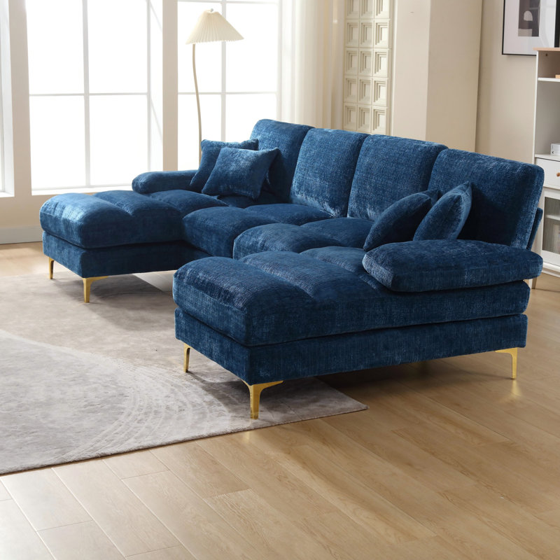 Aalyia 6 Seater Corner Sectional, Blue