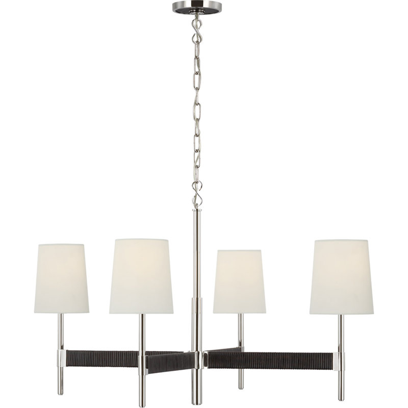 Suzanne Kasler Elle Large Chandelier, Polished Nickel/Black