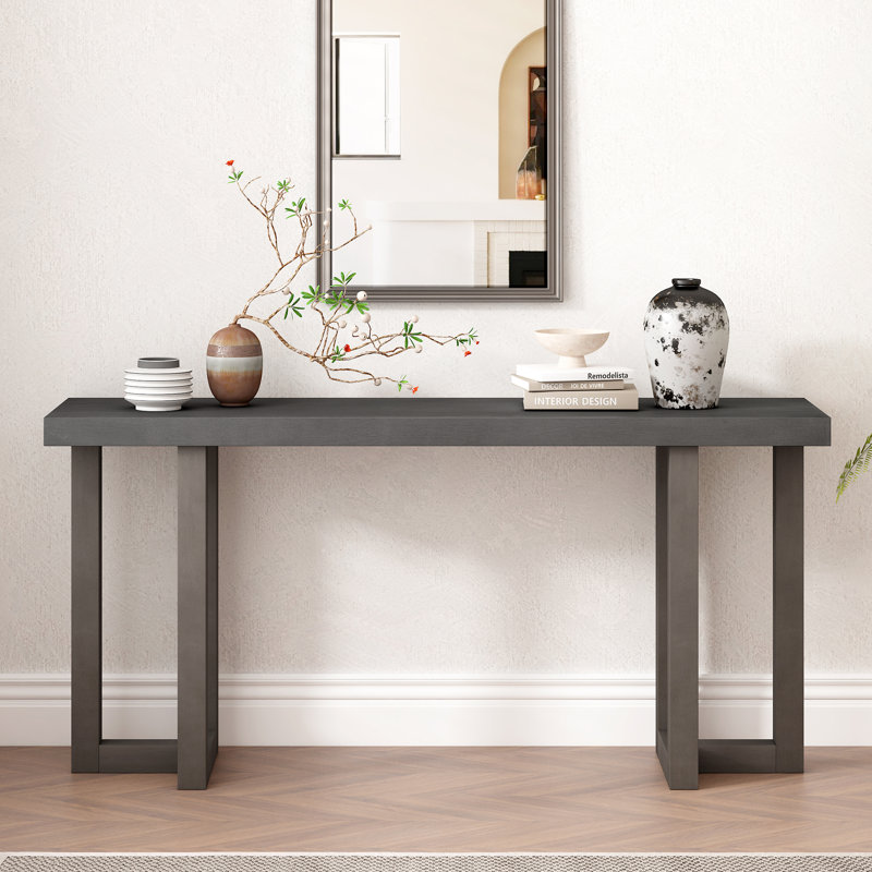 Console de conception géométrique avec pieds en pin massif, convenant au vestibule, au couloir, au salon, à la chambre à coucher