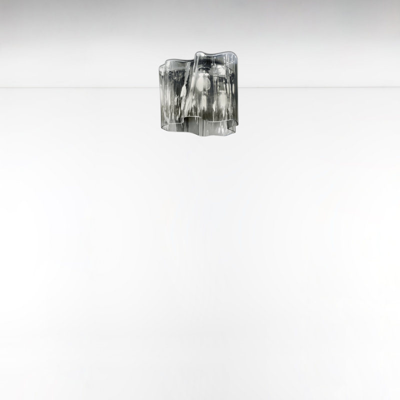 Logico Triple Linear Ceiling Light by Gerhard Reichert & Michele De Lucchi, Smoke Grey, 9" H x 11" W x 11" D