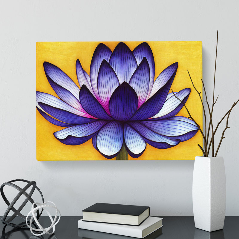 Exotic Lotus Flower - Wrapped Canvas Print, 40cm H x 60cm W x 3cm D