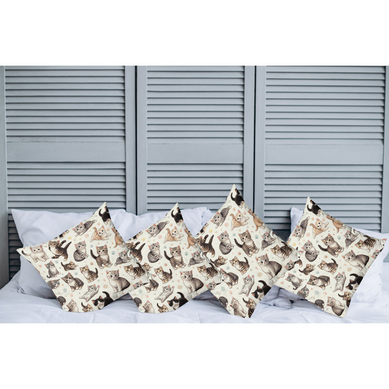 Fabric Reversible Throw Pillow, 16"H x 16"W