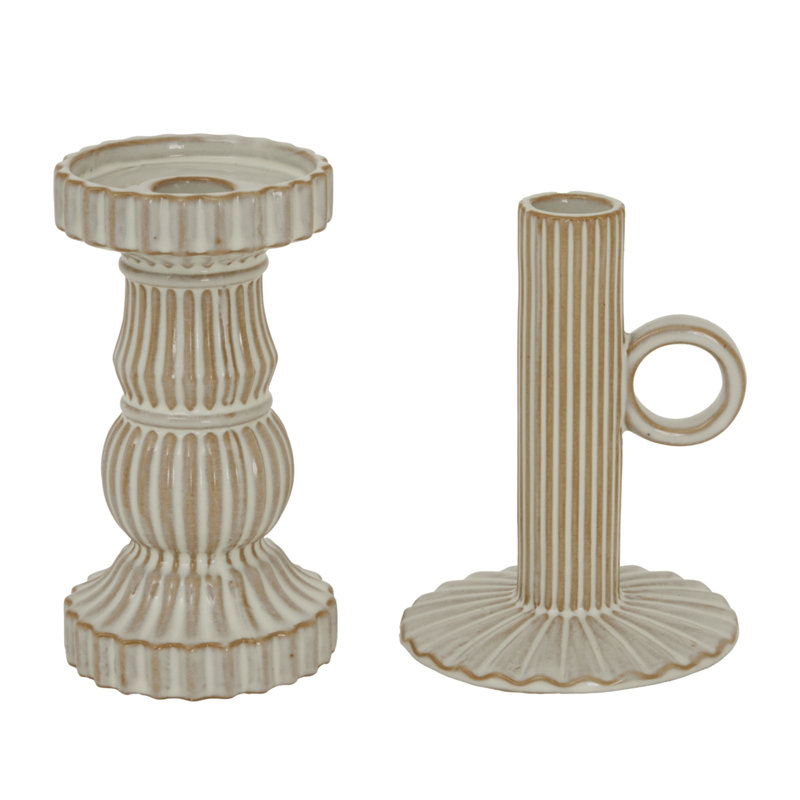 Anhat Ceramic Candle Accessories, 16 cm H x 9 cm W x 9 cm D, White
