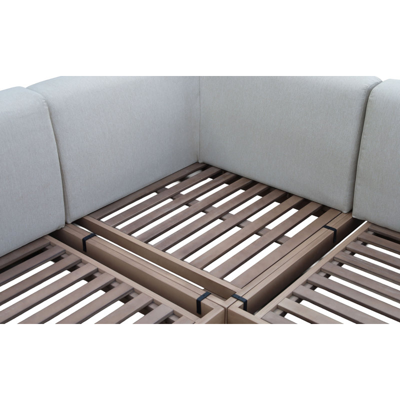 Canapé modulaire d'extérieur Buena, 9, Beige, Symmetrical