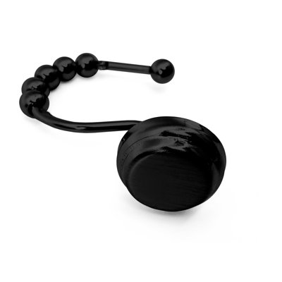 Ensemble de 12 pièces - Anneaux de rideaux de douche à boutons robustes en métal antirouille