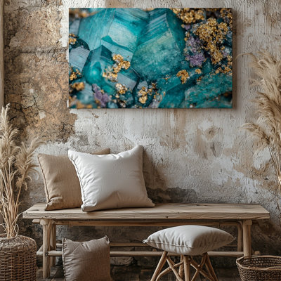 Toile, vue rapprochée d'une formation minérale frappante avec art mural