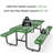 96" Expanded Metal Rectangular Picnic Table Set, Green