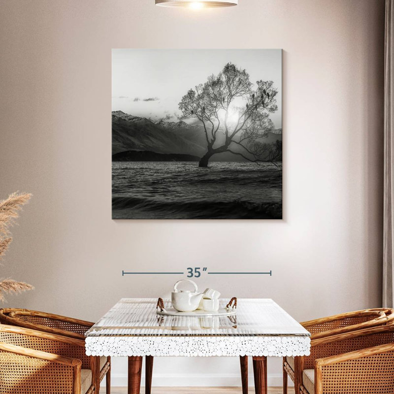 Nicci Lake Wanaka BW, 39" H x 39" W