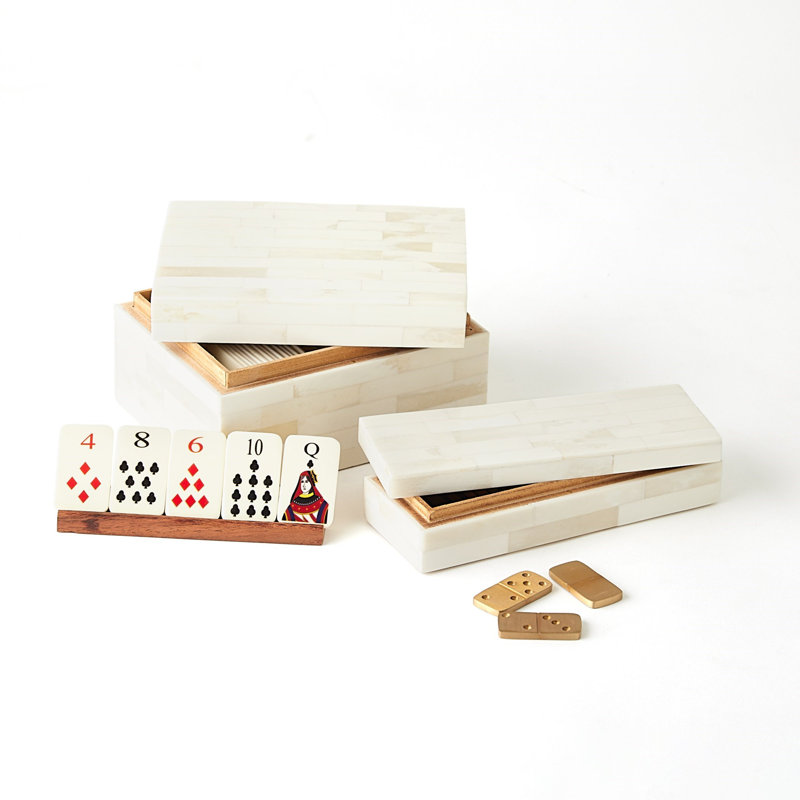 Boxed Bone Domino Set