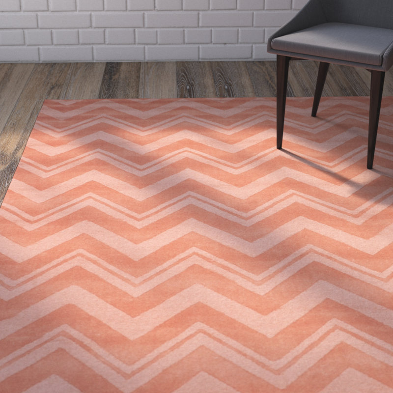 Nishi Hand Loomed Wool Chevron Rug, Rectangle 7'6" x 9'6"