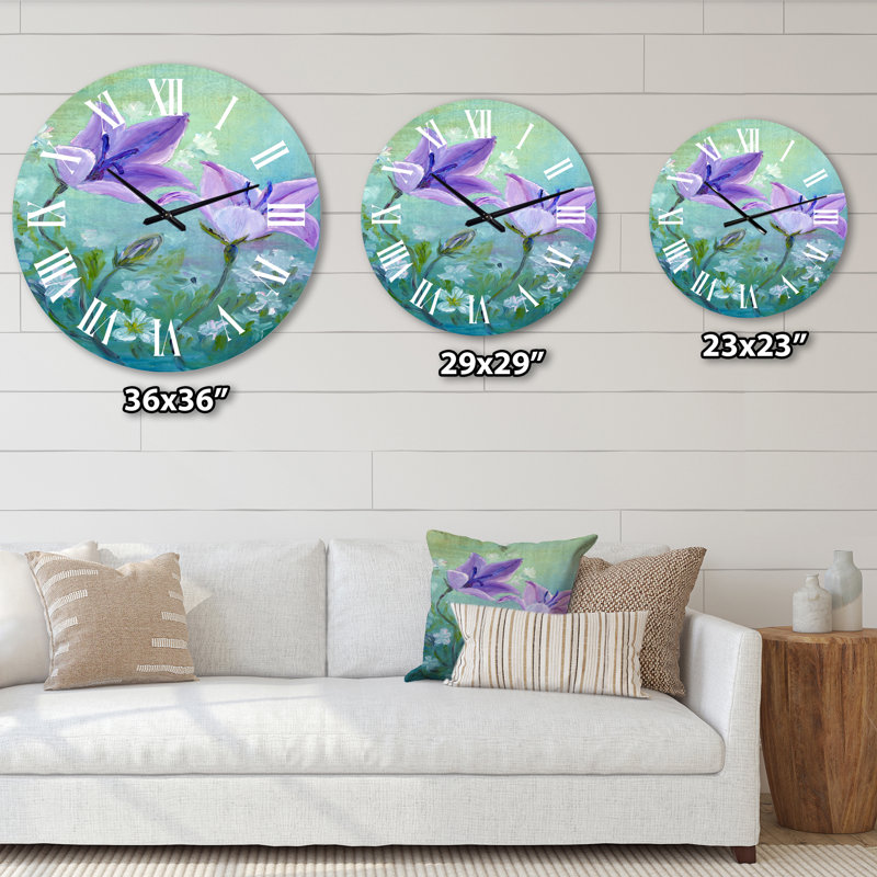 Bellflowers Blooming - Horloge murale traditionnelle, Surdimensionné