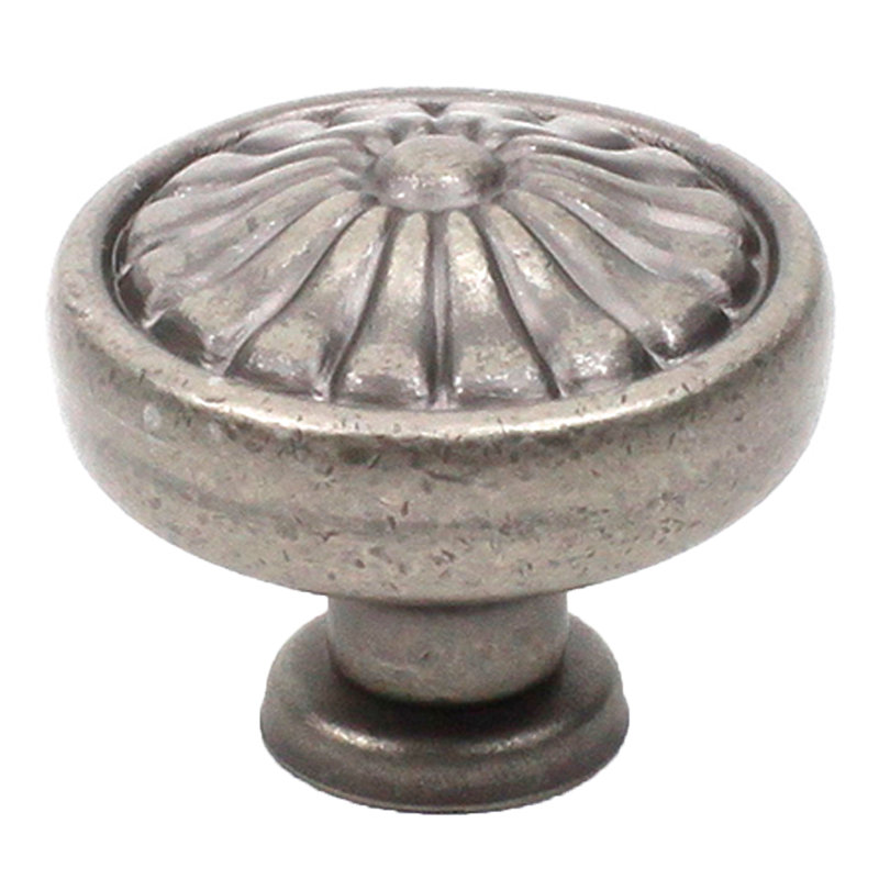 Poignée champignon de diamètre 1 1/4 po Hartford, Étain vieilli