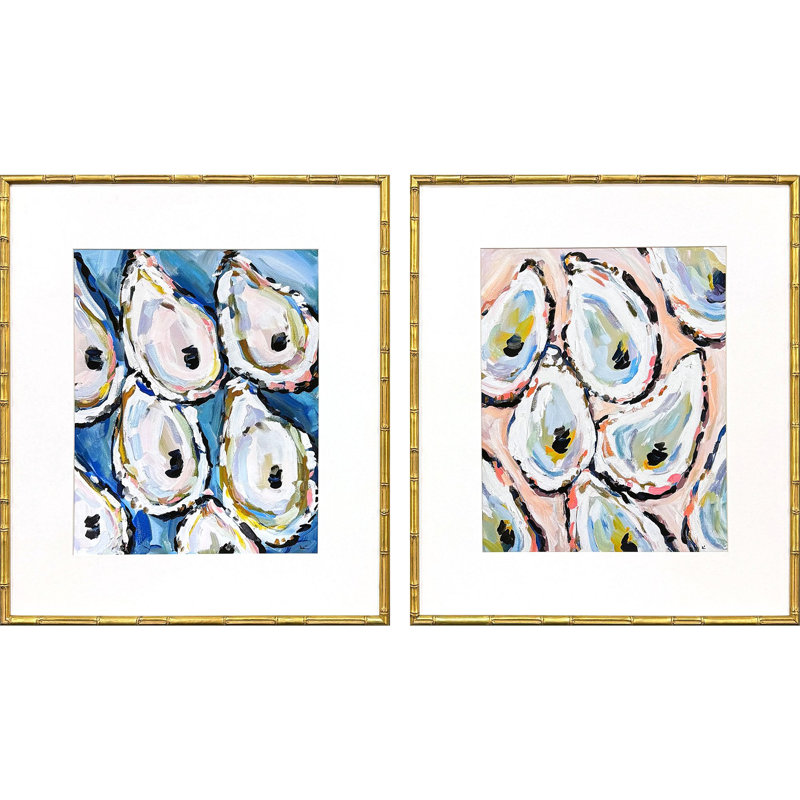 Art encadré de coquilles d'huîtres