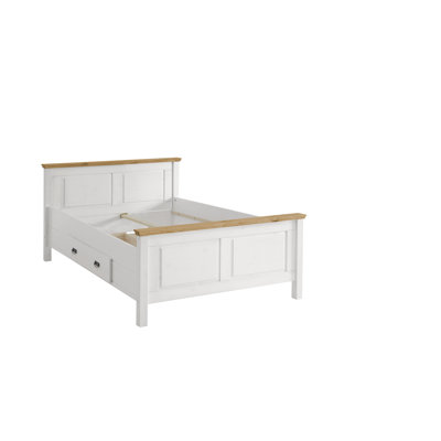 Castleford Solid Wood Drawers Sleigh Bed