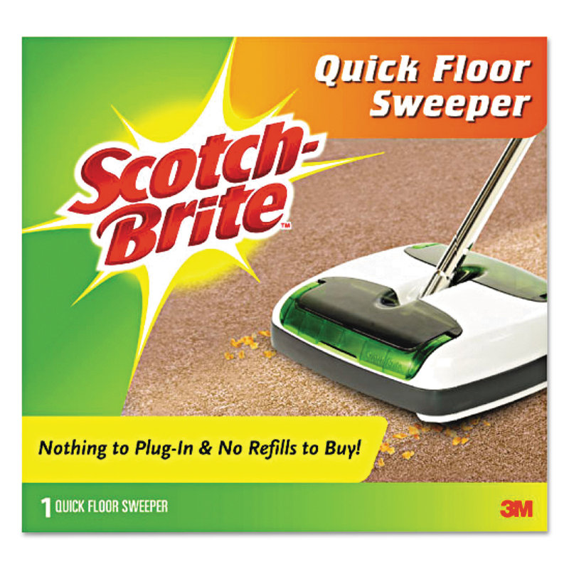 Scotch-Brite Quick Floor Sweeper with Rubber Bristles and Aluminum Handle