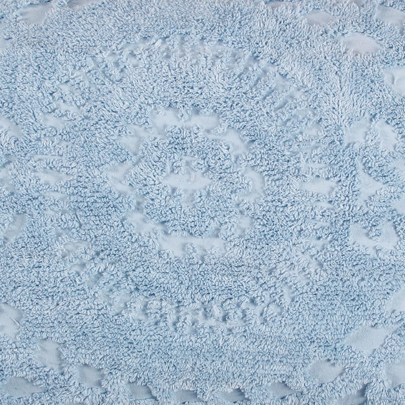 Rio 100% Cotton Chenille Tufted Bedspread, Traditional Medallion Design, Soft Breathable All-Season Machine Washable Coverlet, OEKO-TEX Certified, Full/Double Size, Blue