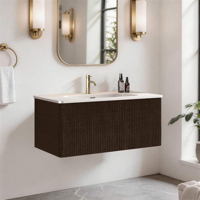 Meuble-lavabo flottant 36 po avec lavabo 36 po, entièrement assemblé, 36 po
