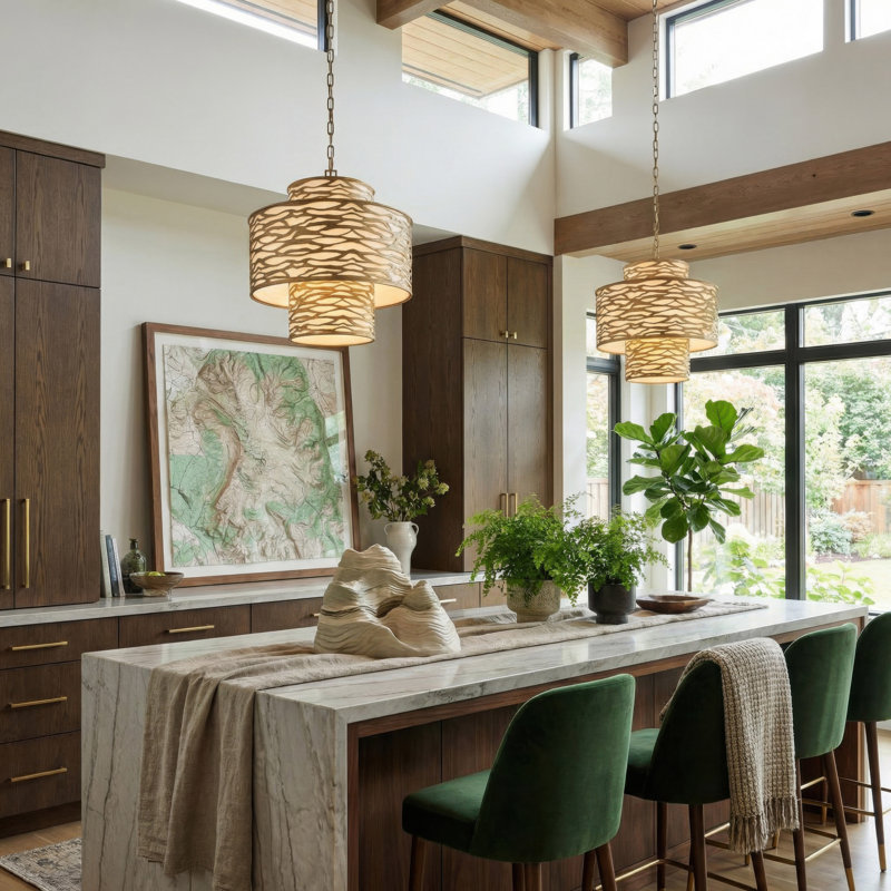 Kato 4-Light 3-Tier Pendant - Havana Gold, Gold