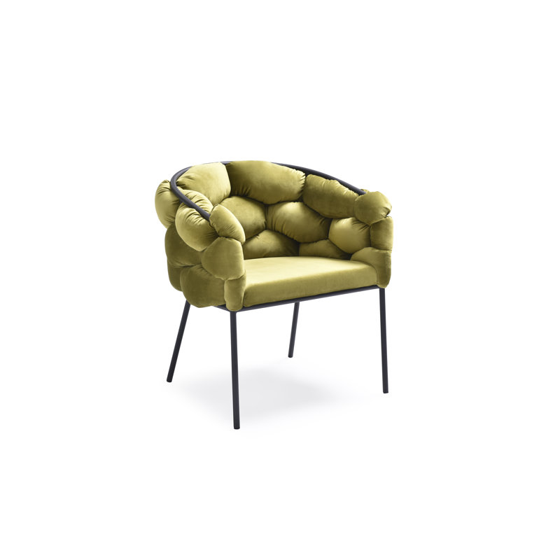 Whitcher 18'' H Tufted Velvet Upholstered Armchair, Green