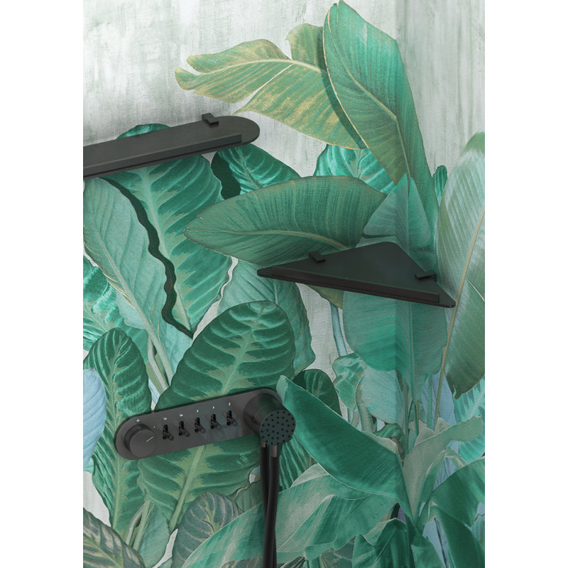 Tintah Triangle Metal Corner Shelf, Black