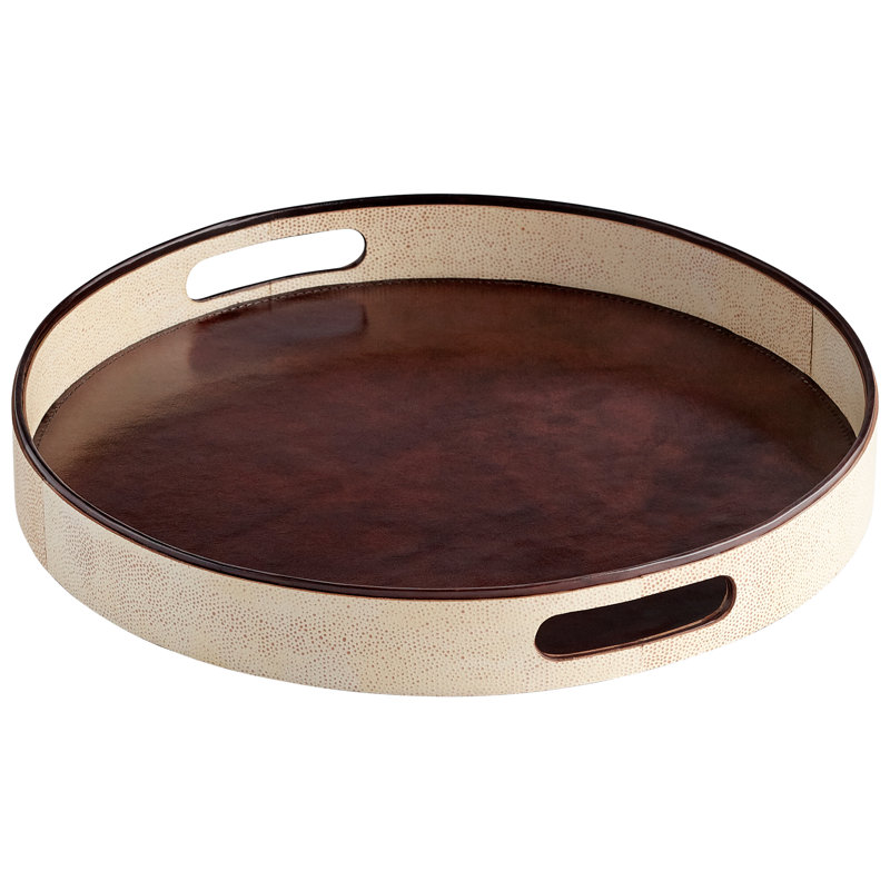 Marriot Leather / Faux Leather Tray, 2" H x 15.75" W x 15.75" D