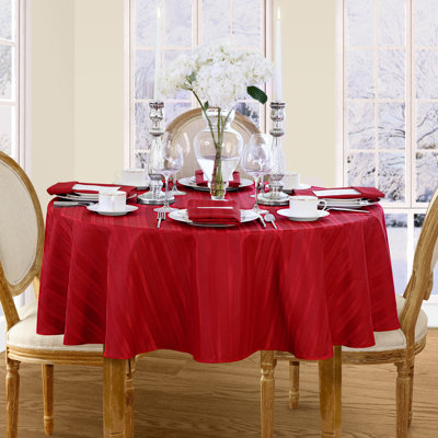Robyn Striped 70-inch Round Jacquard Polyester Tablecloth