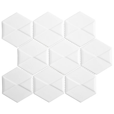 Albin Pinetta 3 po x 4 po Carreau de mosaïque mural en porcelaine