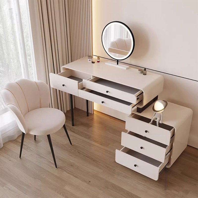 Makeup Vanity with Light mirror,6 drawers,Power Outlet