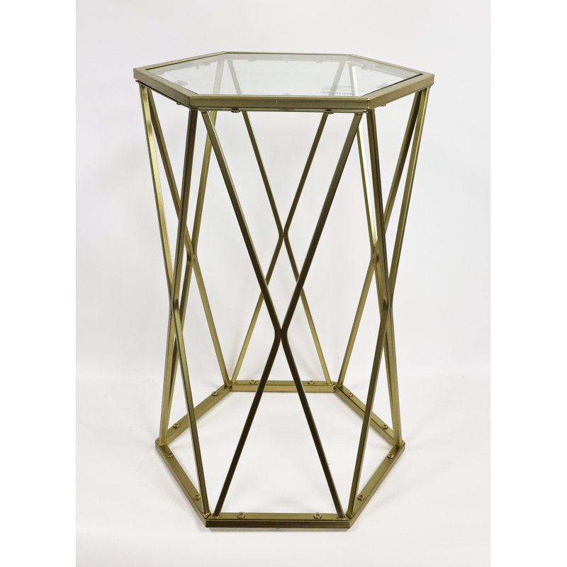 Frese Glass Top Frame End Table